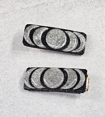 Handmade Moon Phases Hair clips set