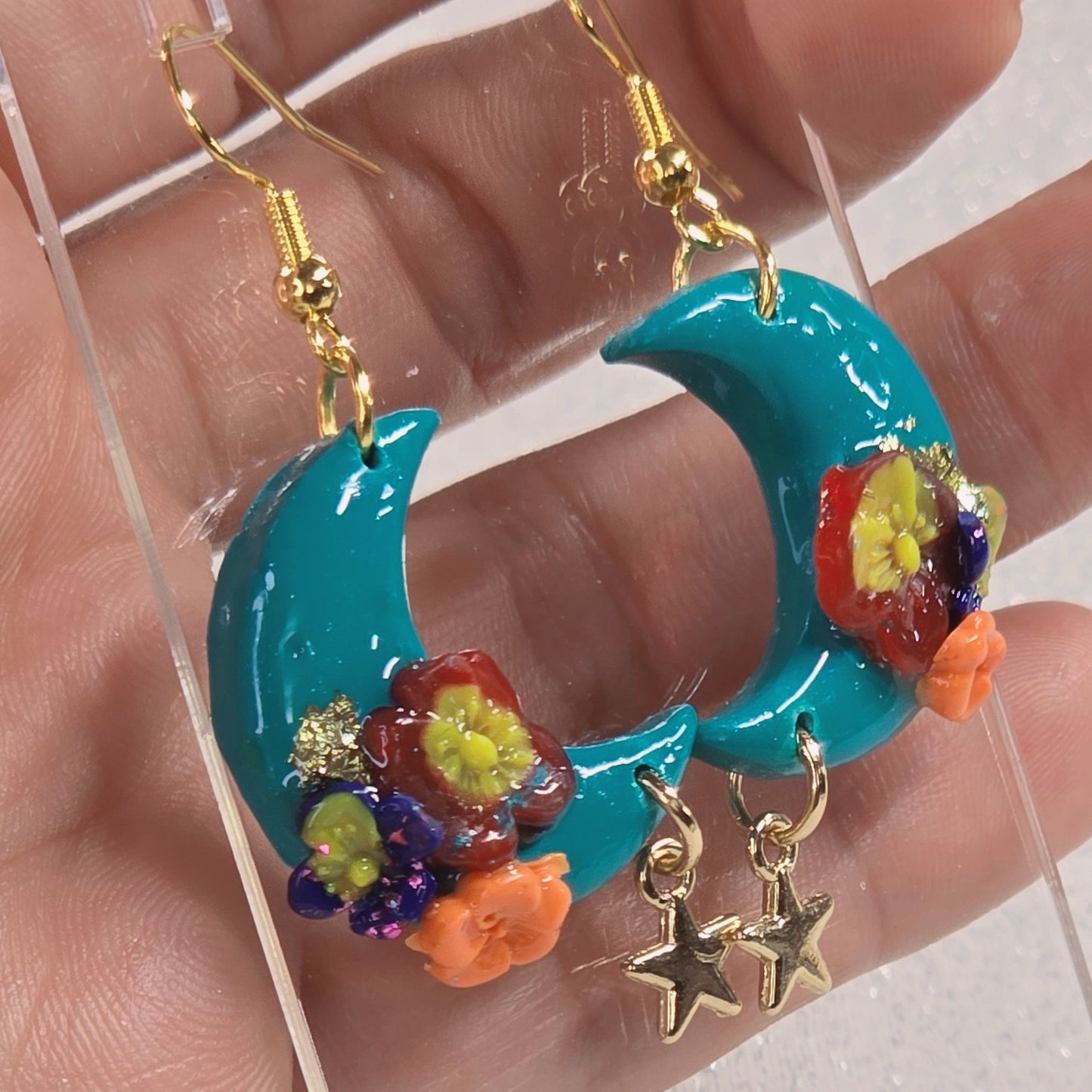 Tropical Moon Dangle Earrings