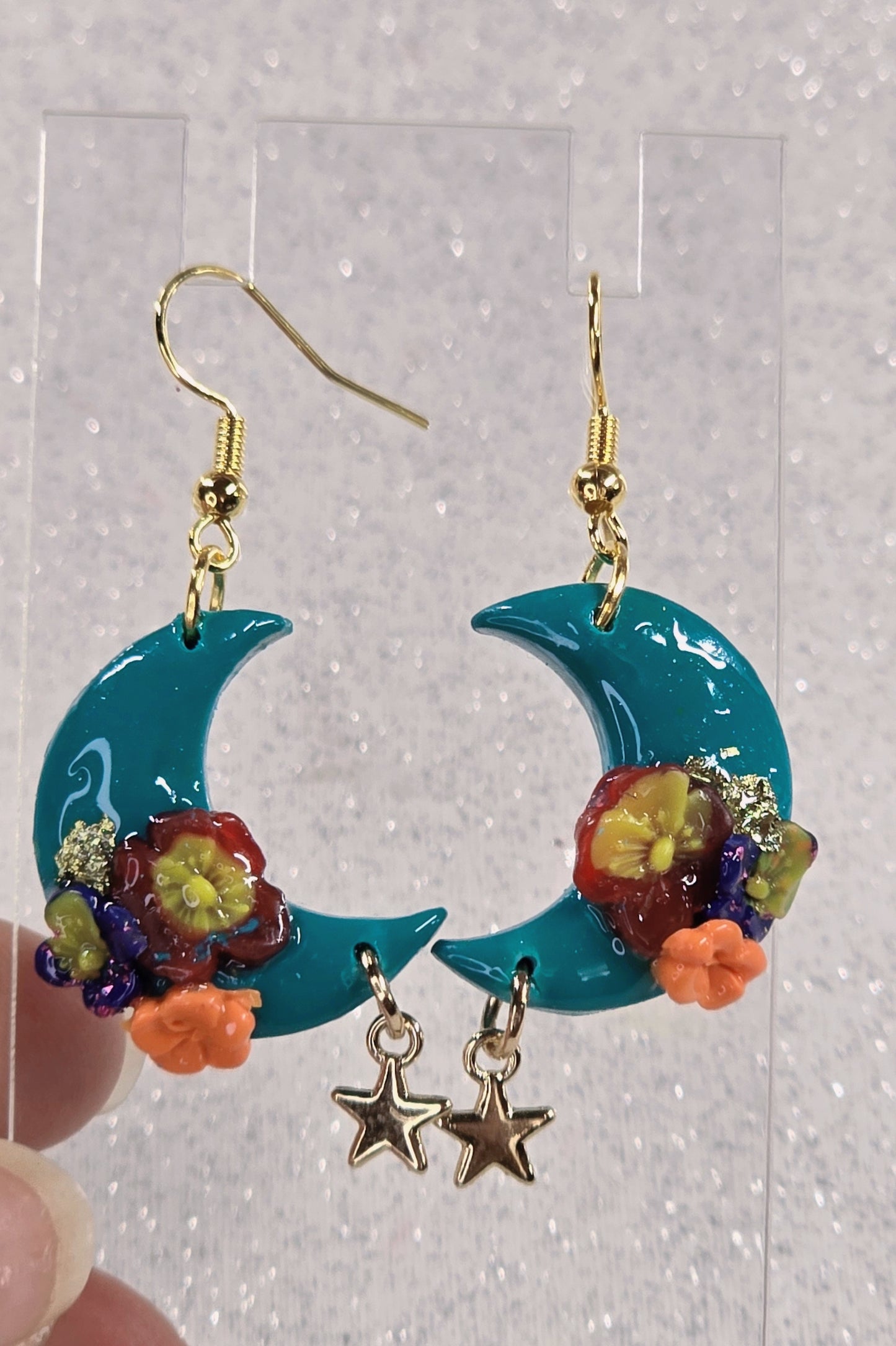 Tropical Moon Dangle Earrings