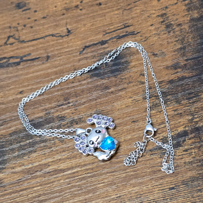 Blue Gem Axolotl Pendant Necklace