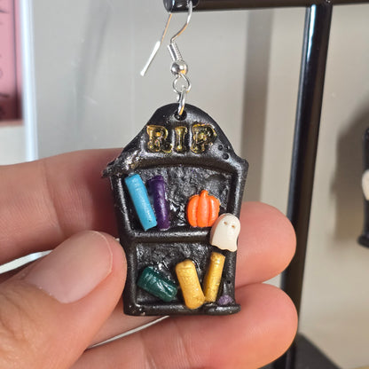 R.I.P Book Shelf Handmade Earrings