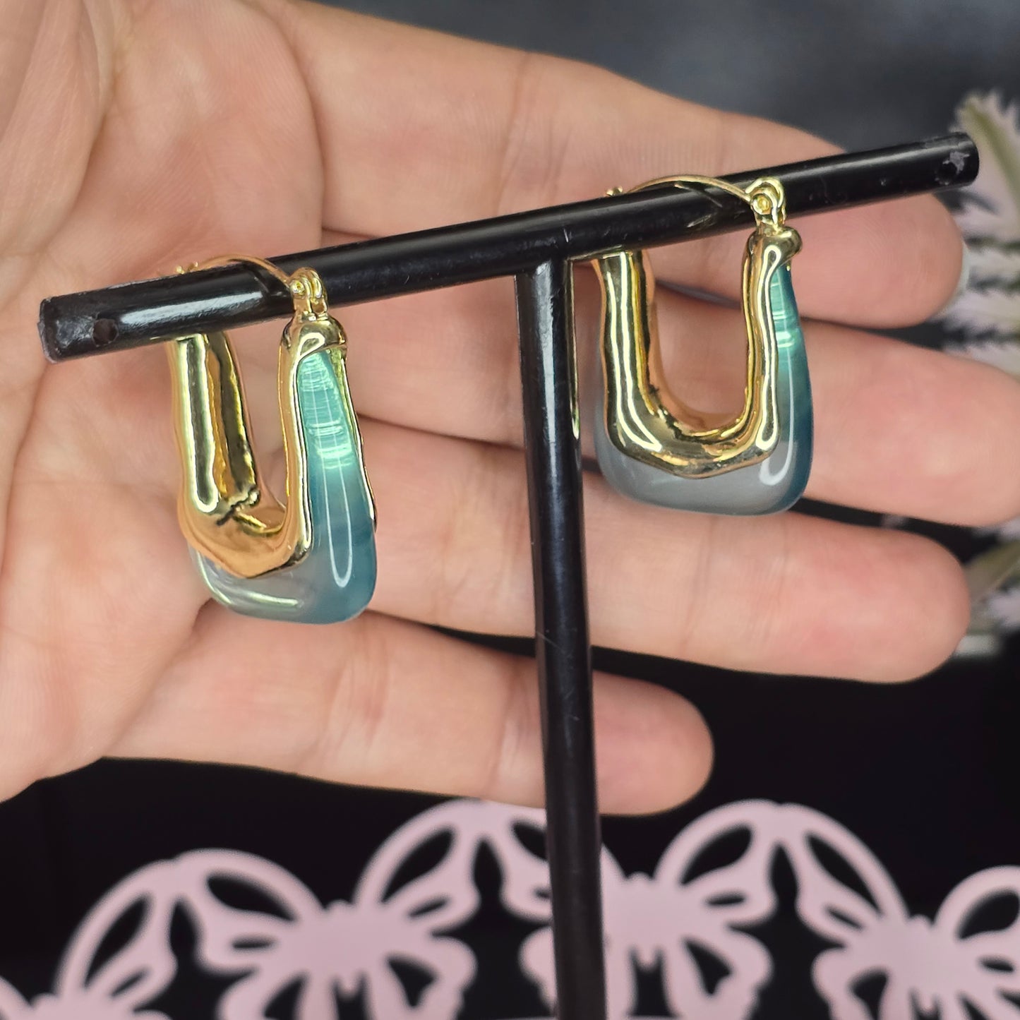 Retro Green Beachy Earrings