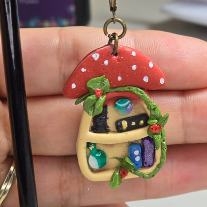 Handmade Mushroom Bookshelf Earrings