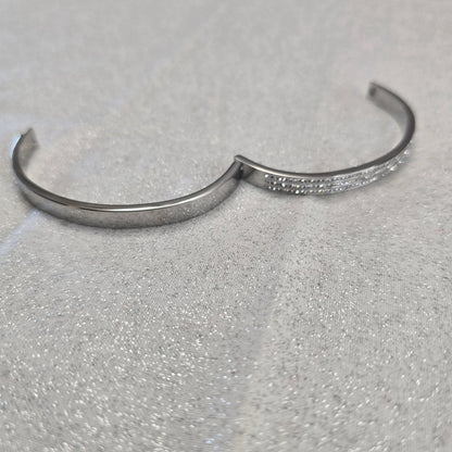 Stainless steel Rhinestone Bangle Bracelet